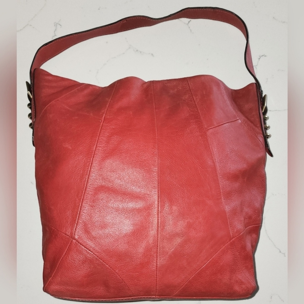 OrYany leather shoulder bag, red